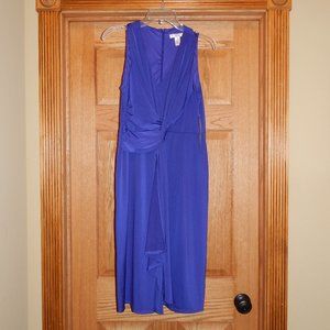 NEW NWT Women Size 6 LONDON TIMES Royal Blue V Neck Twist Front Sleeveless Dress